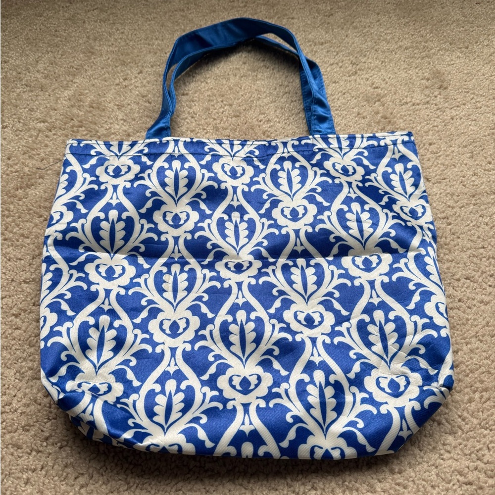 Blue and White Tote Bag